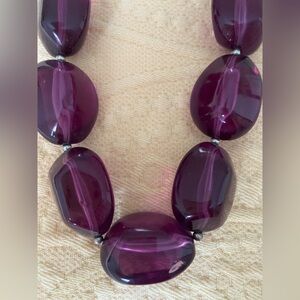 Amethyst-Colored Crystal Bead Necklace